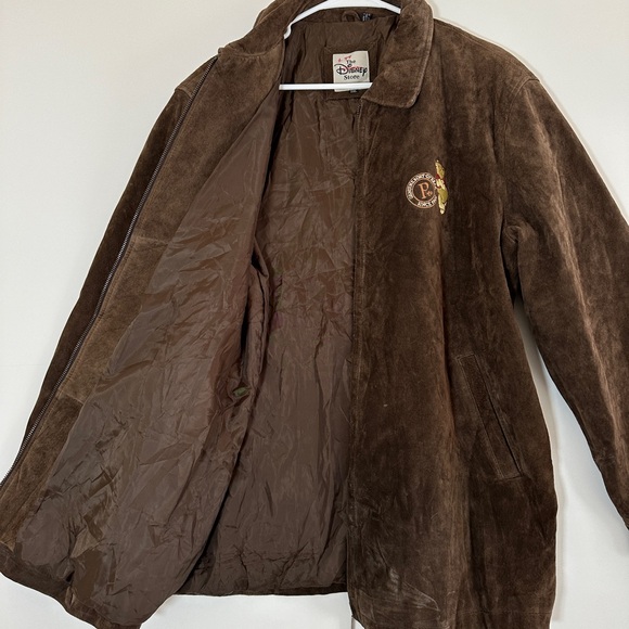 Vintage Disney Store Winnie The Pooh Suede Leather Jacket Coat Women's Brown XXL - Picture 15 of 16